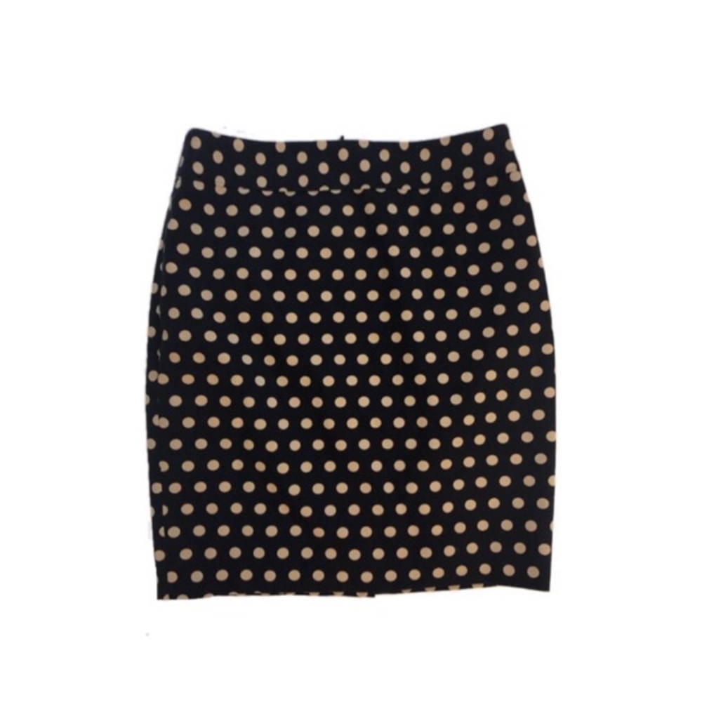 Ann Taylor Loft Black/ Tan Polka Dot Skirt